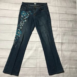 Embellished Cache Bootcut Jeans Size 6